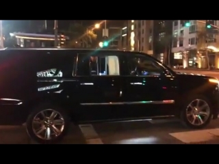 January 28 justin helping an old woman get across the street after she was in an accident in los angeles, california