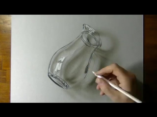 Drawing a glass pitcher 3d art