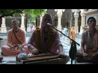 24 hour kirtan mandali with jaganath prabhu in krsna balaram mandir vrindavan india