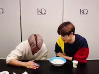 When asked about the lightstick wooyoung oh, its a secret for you but i saw it😝 yunho i didn't, what do you think of it?