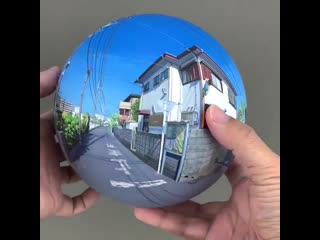 Panoramic painting on a sphere