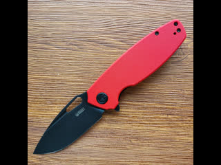 Sharpness test kubey ku322j folding knife d2 steel red g10 handle # homersteel knife