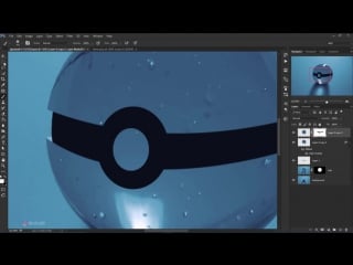 How to make a fantasy glass pokeball in photoshop