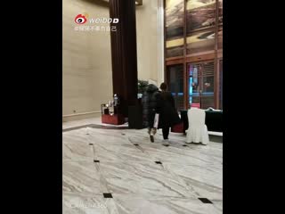 Victoria at the hotel before drama filming (210113)