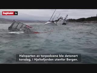 Видео взрыва торпед с норвежского фрегата helge ingstad