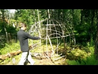 Лесной купол адвоката егорова bushcraft dome of twigs and stretch film