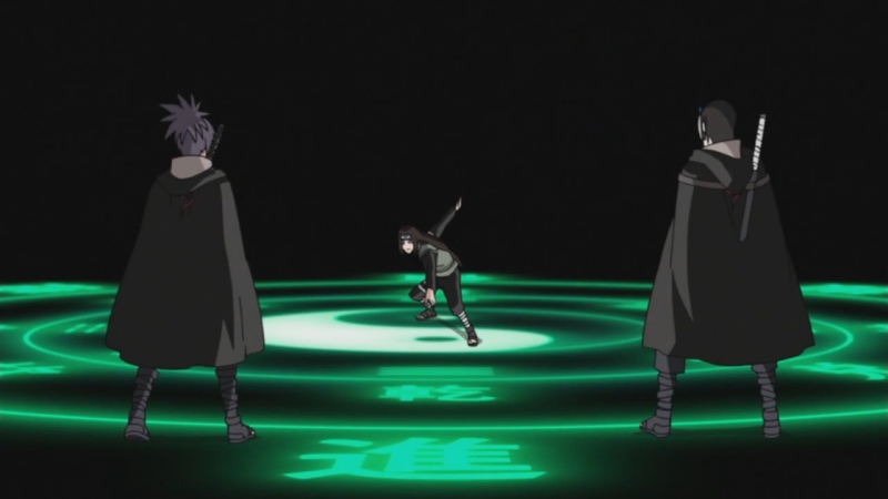 Неджи и шикамару против анко и сая