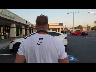 Jay cutler trains delts, calves & hams + rides new tesla plaid x