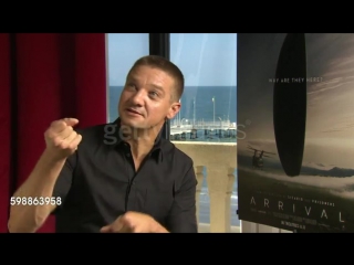 Jeremy renner on communicating with 'aliens' at palazzo del cinema on august 31, 2016 in venice, italy