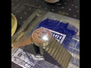 Deep laser engraving brass stamp глубока лазерная гравироа