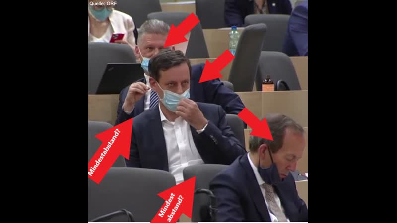 Övp total blossgestellt abgeordneter wischt mit schutzmaske den tisch ab!