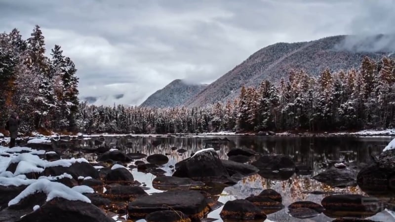 Тайм лапс видео о красотах байкала