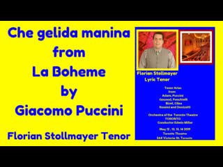 Che gelida manina from la boheme (giacomo puccini) by florian stollmayer tenor (toronto may 12, 2019)