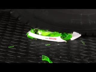 Crushing crunchy & soft things by car! experiment car vs iron thing