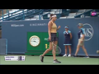 Into the corner from @sabalenkaa ! cincytennis