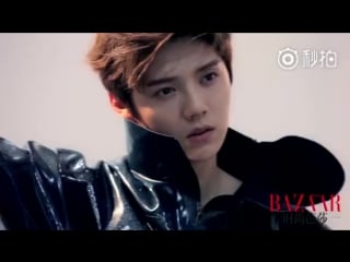 160718 《时尚芭莎》 harpers bazaar august 2016 cover photoshoot behind the scenes with luhan