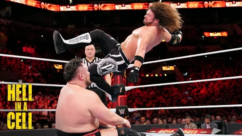 (wwe mania) hell in a cell 2018 aj styles (c) vs samoa joe wwe championship