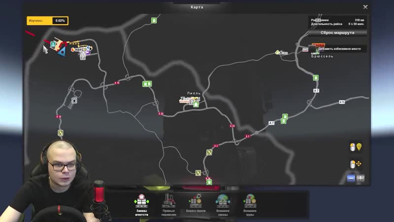 [bulkin] булкин впервые играет в euro truck simulator 2 с рулём!