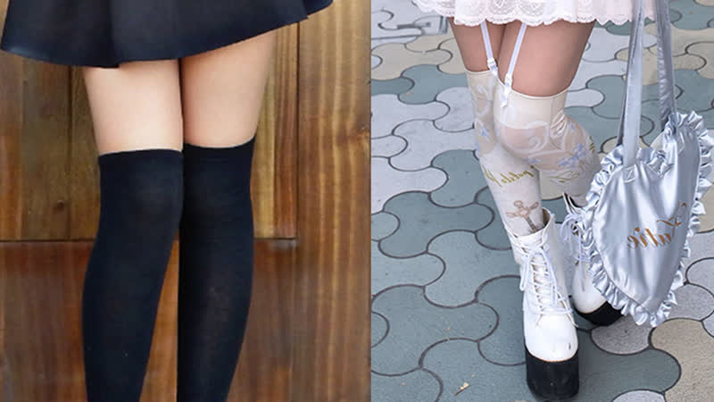 Японская "золотая пропорция" длины мини юбки и чулок