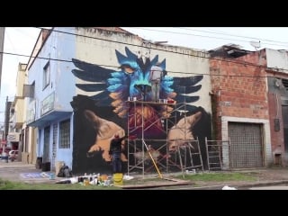 Huge mystical lion mural in bogotá policromia tour (ep07)