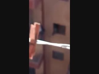 Mom pushing her son asking him to jump into the apartment after losing their keys n getting locked outside! (the porn is is screa