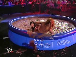 Candice michelle vs melina in a pudding match