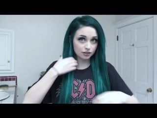 Arctic fox hair dye extensions video dark green teal again