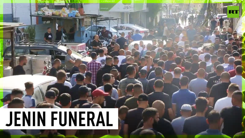 Crowds gather to pay last respects to palestinians killed in israeli raid on jenin