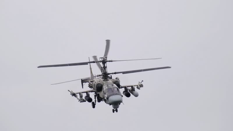 Боевая работа экипажа ка 52 с россии по противнику на краснолиманском направлении