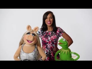 Kermit the frog, miss piggy and kerry washington