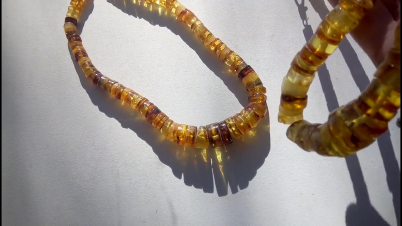 Лечебные бусы из янтаря шайбы