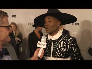 Billy porter gives a rundown of his posefx red carpet ensemble she is a fashion icon now!