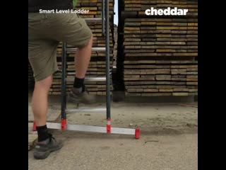 This ladder can rest on any surface by adjusting the bottom