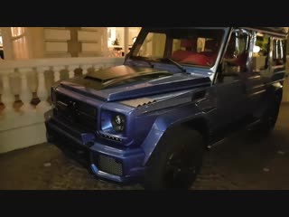 Blue mercedes brabus g 700 widestar biturbo amg g 63 700 ch in cannes france