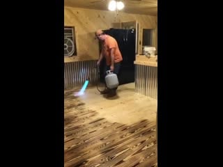 Slow, cooked to perfection hardwood floors (with a handheld torch)