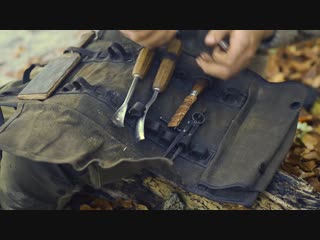 3 days solo bushcraft canvas tent, cooking on hot stone, adjustable pot hanger