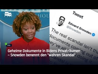 Geheime dokumente in bidens privaträumen – snowden benennt den "wahren skandal"