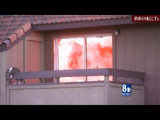 Пожар и котейка прыгун(с) видеожесть