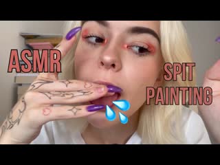 Asmr nas spit painting visible spit