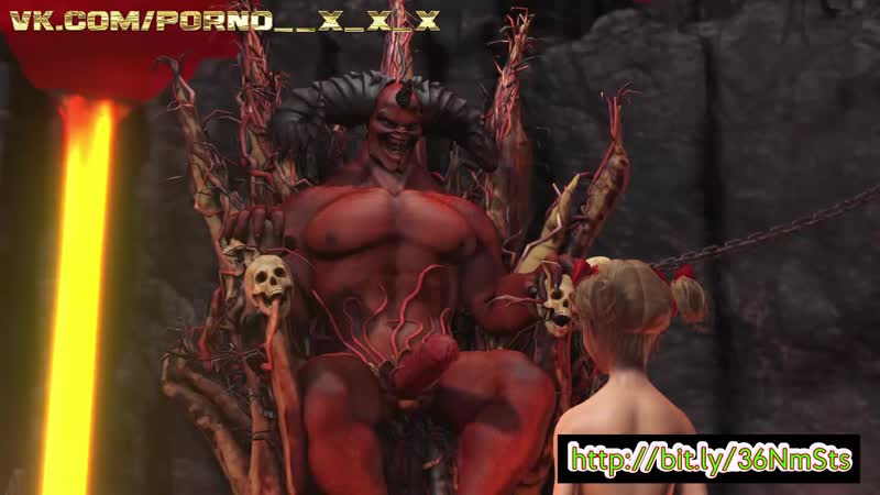 Devil трахает горячую студентку в тёмном аду