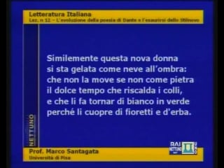 Lez 12 levoluzione della poesia di dante e lesaurirsi dello stilnovo