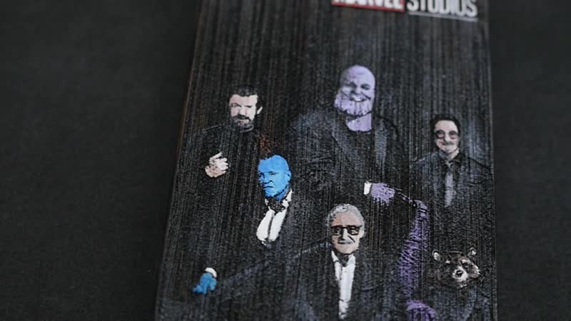 #creeccase| чехол из дерева с лазерной гравироой и ручной росписью|marvel