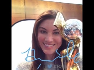 Last summer's golden glove winner @hopesolo has a message for @ussoccer wnt fans #ballondor