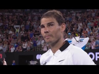 Rafael #nadal speaks on court following his fourth round win over gael monfils #ausopen