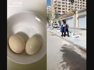 Split with scrambled eggs