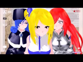 [mmd] super bass (fairy tail) (erza lucy juvia)(480p)