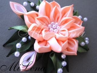 Мастер класс круглый лепесток в складку / leaves kanzashi / diy kanzashi / diy ribbon flower