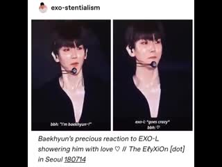 Not to be corny as shit but you can literally see the moment baekhyun just melts in a puddle of love for exols