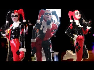 Latex harley quinn cosplay by helia cosplay