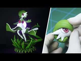 Sculpting gardevoir pokemon clay art epoxy clay diorama